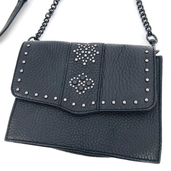 Rebecca Minkoff Stargazing Studded Crossbody Clutch Black Leather - Picture 2 of 10